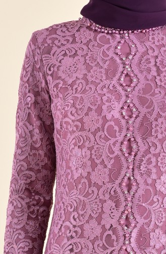 Robe de Soirée a Dentelle 1165-05 Rose Pâle 1165-05