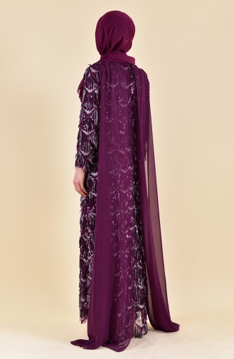 Robe de Soirée a Paillettes 4113-02 Plum 4113-02