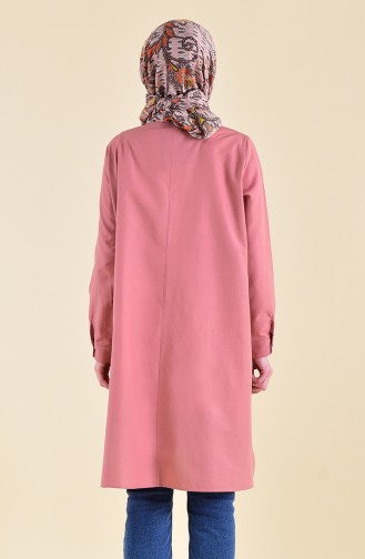 Gizli Düğmeli Yırtmaçlı Tunik 6478-02 Soğan Kabuğu