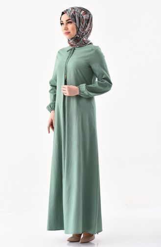 فستان بتصميم برباط 1000-05 لون اخضر 1000-05