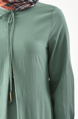 Önü Bağcıklı Elbise 1000-05 Çağla Yeşili