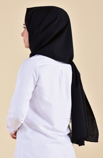 Düz Keten Şal 4088-01 Siyah