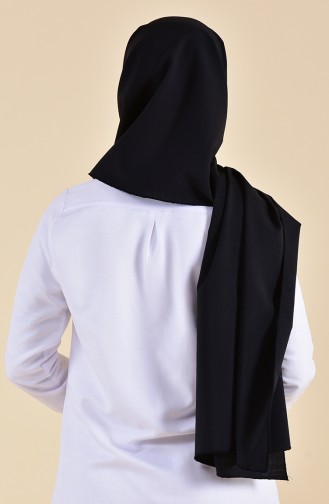 Düz Keten Şal 4088-01 Siyah