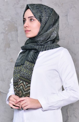 Pattern Cotton Shawl 95255-01 Khaki 95255-01