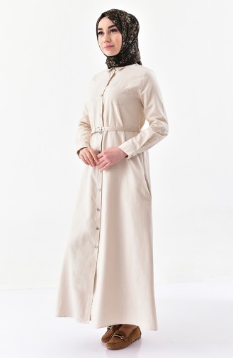 إيليف سو فستان بتصميم حزام للخصر 1280-02 لون بيج مائل للرمادي 1280-02