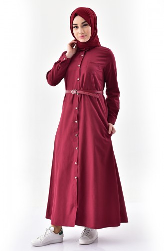 ELIFSU Belted Dress 1280-08 Claret Red 1280-08