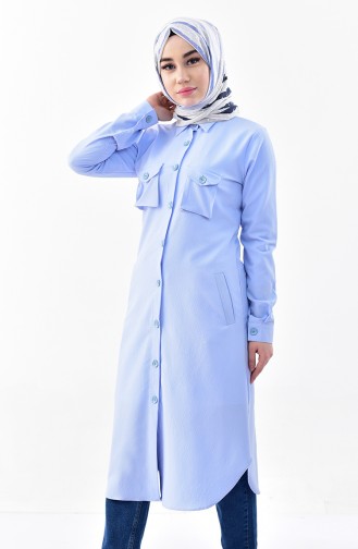 Pocketed Tunic 4111-06 Baby Blue 4111-06