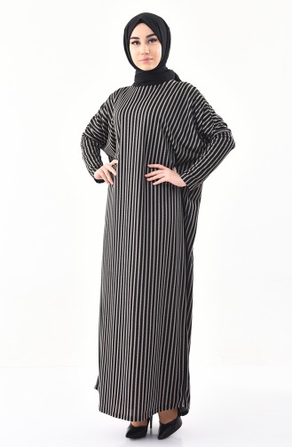 CAVANE Striped Abaya 9017-04 Black 9017-04
