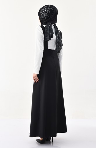 Salopet Jile Elbise 4517-08 Siyah