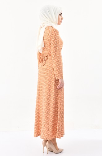 Dunkel-Senf Hijab Kleider 1131-05