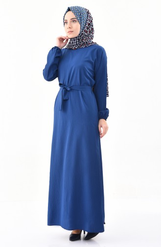iLMEK Belted Dress 5249-03 Navy Blue 5249-03