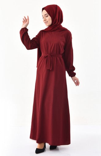 ايلميك فستان بتصميم حزام للخصر 5249-04 لون خمري 5249-04