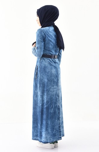 مس فالي فستان جينز بتصميم حزام لخصر 4233-01 لون ازرق جينز 4233-01