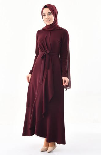 Dark Plum Hijab Dress 4064-08
