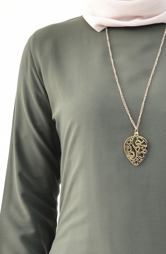 Halskette Detaillierte Tunika 3164-04 Khaki 3164-04