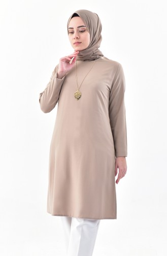 Sude Necklace Detailed Tunic 3164-06 Mink 3164-06