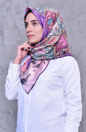 Patterned Rayon Shawl 2196-10 Lilac Pink 2196-10