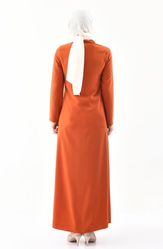 EFE Large Size Zippered Abaya 0402-06 Orange 0402-06