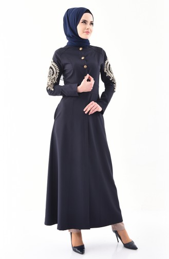 MISS VALLE Lacy Abaya 0136-01 Navy Blue 0136-01