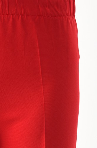 Elastic Waist Wide Leg Pants 4078-01 Red 4078-01