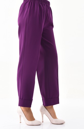 Elastic Waist Wide Leg Pants 2068-08 Light Purple 2068-08