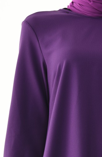 Asymmetric Tunic Pants Double Suit 3015-02 Purple 3015-02