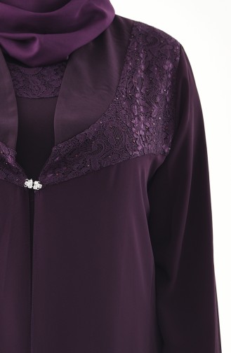 Plus Size Double Dress Evening Dress 2415-02 Purple 2415-02