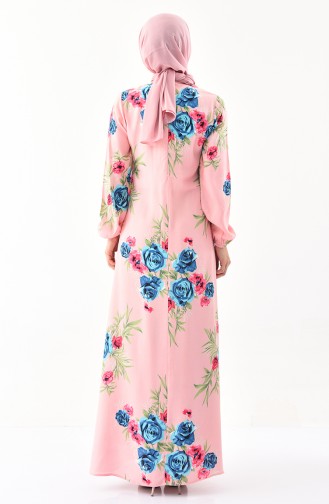 BENGISU Patterned Dress 5040A-01 Pink 5040A-01
