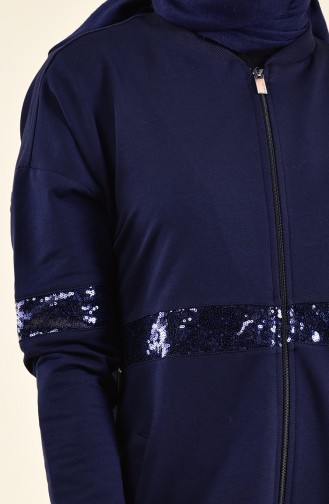 BWEST Sequined Tracksuit 9001-03 Navy Blue 9001-03