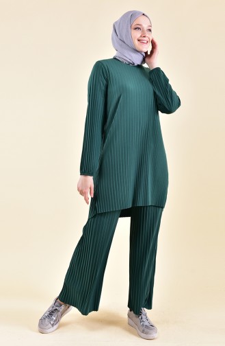 YNS Sandy Tunic Trousers Double Suit 4117-04 Zümrüt Yeşili 4117-04