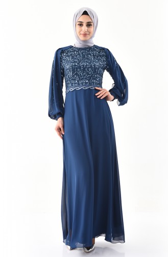 Cape Evening Dress 52736-01 Petrol 52736-01