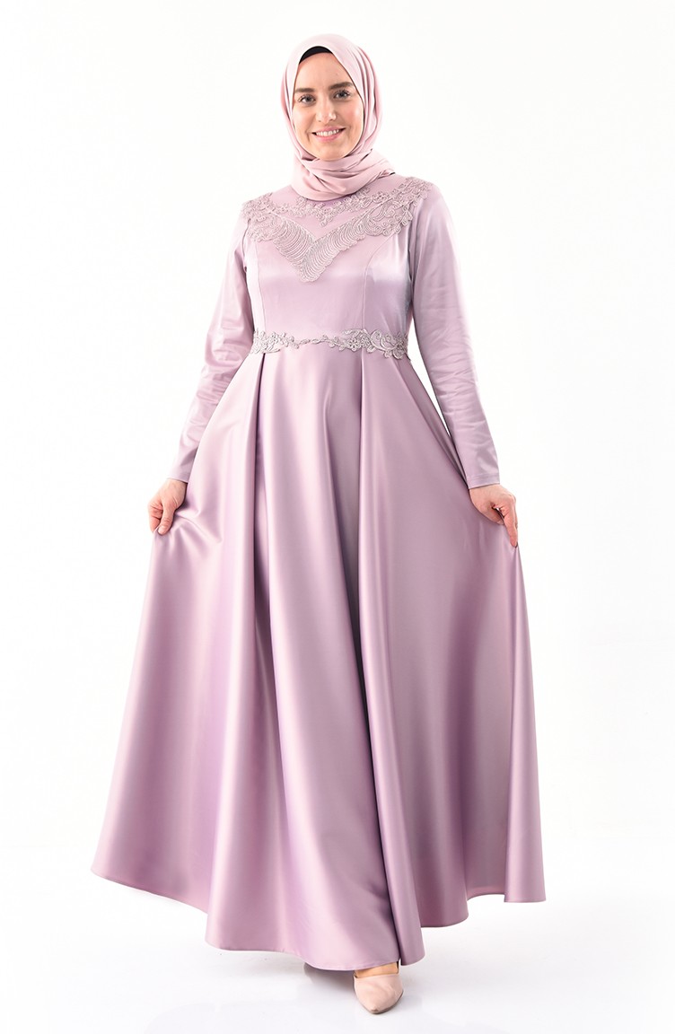 Robe De Soiree A Dentelle Grande Taille 1300 03 Poudre 1300 03 Sefamerve