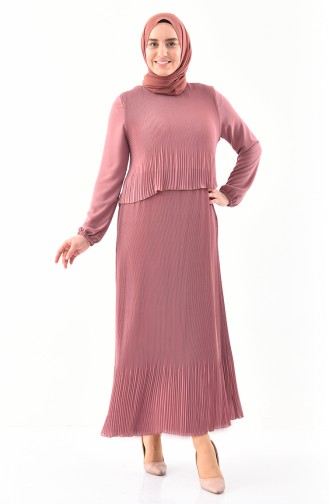 Beige-Rose Hijab Kleider 7216-05