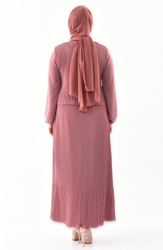 Beige-Rose Hijab Kleider 7216-05