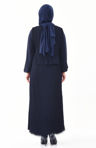Dunkelblau Hijab Kleider 7216-08