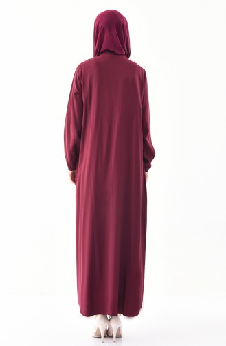 بوجليم فستان بتفاصيل ازرار 1195-01 لون كرزي 1195-01