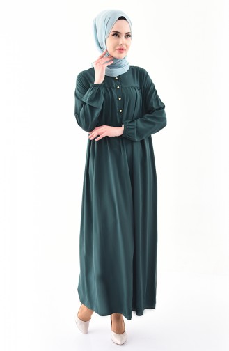 Smaragdgrün Hijab Kleider 1195-02