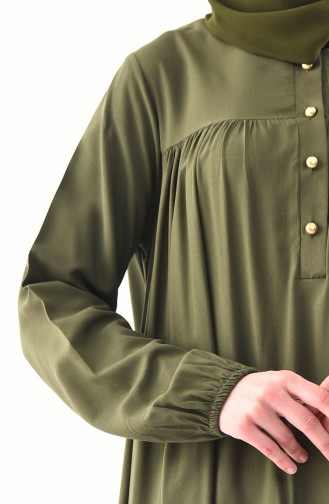Düğmeli Elbise 1195-03 Yeşil