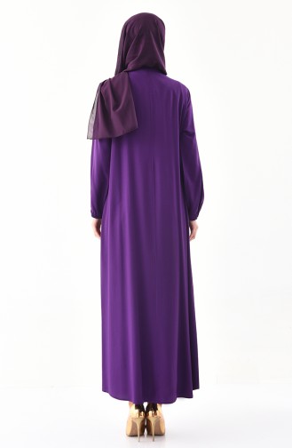 بوجليم فستان بتفاصيل ازرار 1195-04 لون بنفسجي 1195-04