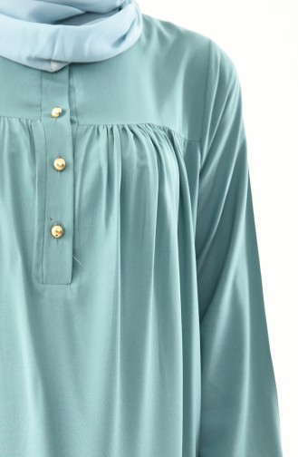 Düğmeli Elbise 1195-05 Çağla Yeşili