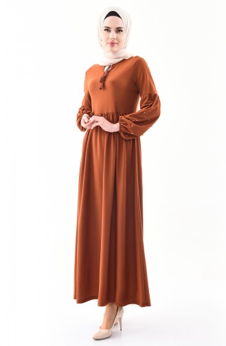 Pearl Sleeve Dress  0307-05 Tobacco 0307-05