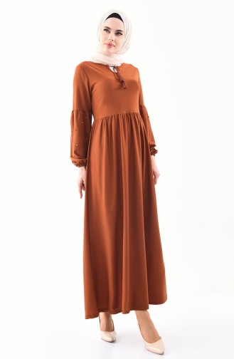 Pearl Sleeve Dress 0307-05 Tobacco 0307-05