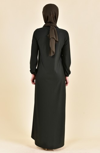 Grün Hijab Kleider 4141-08