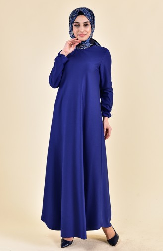 إي أف إي فستان بتصميم أكمام مزمومة 4141-09 لون نيلي 4141-09