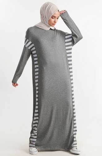 Striped Dress 1282-01 Gray 1282-01
