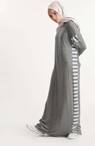 Striped Dress 1282-01 Gray 1282-01