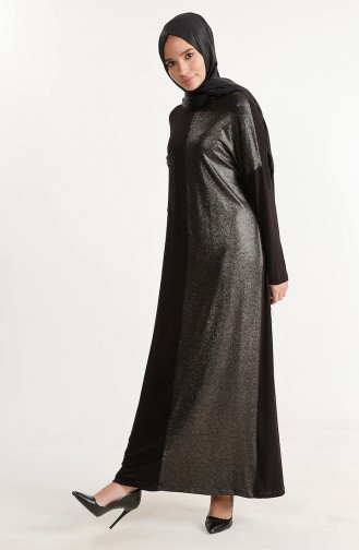 Schwarz Hijab Kleider 1353-01