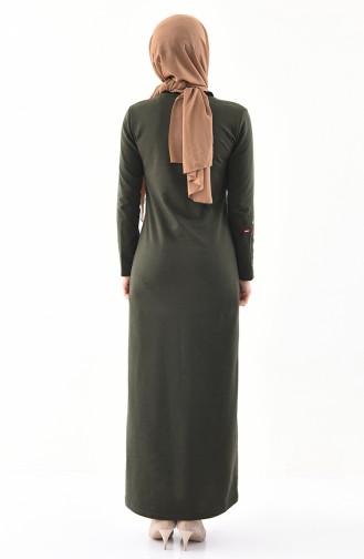 توبانور فستان مُحاك بتفاصيل مُطرزة 2980-10 لون أخضر كاكي 2980-10
