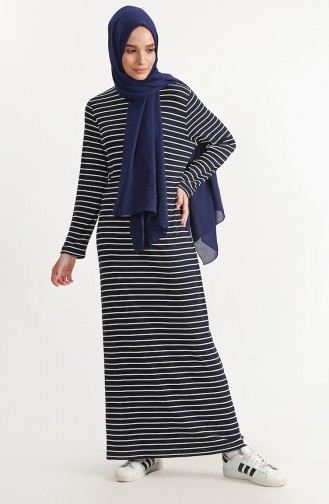 Striped Dress 1193-01 Black 1193-01