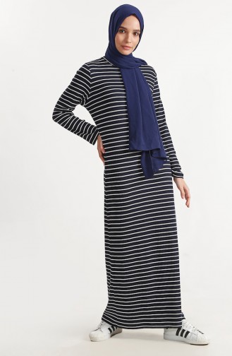Striped Dress 1193-01 Black 1193-01
